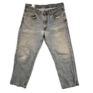 Levis 550 Jeans Mens 36x30 Blue Light Wash Relaxed Fit Tapered Leg Denim Zip Fly